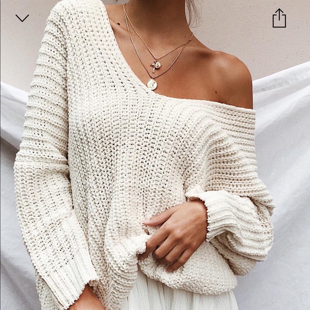 Princess Polly - Cream Gabrielle Jumper